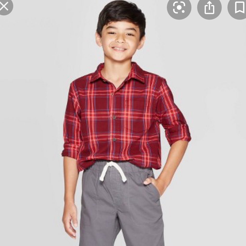 Cat & Jack- Plaid Button Down